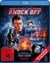 "Jean-Claude Van Damme KNOCK OFF", FSK ab 18. Illustrationen: Kampf, Explosion, Männer mit Waffen, Gebäude, Hubschrauber.