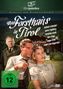 "Das Forsthaus in Tirol", Schauspieler-Namen, FSK 12 Logo. Paar vor Berghütte, Mann im Hintergrund. Vintage-Stimmung., DVD
