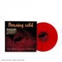 "Running Wild" in goldener Schrift oben, "The First Years of Piracy" unten. Dunkles Skelettbild, rote Vinyl-Schallplatte., LP
