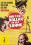 „100 000 Dollar in der Sonne“, Namen von Schauspielern und Regisseur, Gelb-rotes Filmszenen-Illustration., DVD