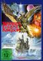 „Wizards of the Lost Kingdom“, „Magier der verlorenen Welten“, „Ungeschnittene Fassung“. Illustration mit Drachenreiter, Magier und Burg.