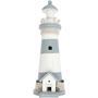 Holzdeko Leuchtturm, hellblau/weiß, Div.
