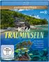 "Wilde Trauminseln" und Orte wie Malediven, Seychellen, auf einem Cover. Tropische Landschaft mit Strand und Korallenriff., Blu-ray Disc