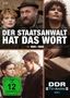 Text: "DER STAATSANWALT HAT DAS WORT", "1985–1986", "FSK ab 12 freigegeben", "DDR TV-Archiv Krimi".  
Menschen in verschiedenen Szenen., 2 DVDs