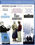 "Der Schläfer", "Der Stadtneurotiker", "Manhattan". Zeigt drei Film-Cover: eine Figur mit Brille, ein Gesprächspaar, die Skyline.