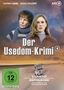 "Der Usedom-Krimi", "Sturmtief". Zwei Personen schauen ernst, darunter ein Strandkorb bei Sonnenuntergang., DVD