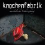 „knochenfabrik musikalische Früherziehung“. Eine rote Schnuller-ähnliche Form auf rissigem, dunklem Untergrund., CD