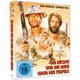 Blu-ray-Hülle mit Cover von "Die rechte und die linke Hand des Teufels", zeigt zwei Männer mit Gewehren, andere Figuren darunter., Blu-ray Disc
