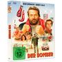 Aufschrift: "Bud Spencer · Bobby Rhodes, Der Bomber". Illustration mit boxendem Mann, Poster-ähnlicher Stil, FSK 12 Sticker., Blu-ray Disc
