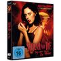 Text: "Scream and Die: Sie liebt dich zu Tode", "Rose McGowan", "FSK ab 16". 
Illustration: Frau mit Apfel, roter Hintergrund., Blu-ray Disc