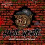 „HARTE WORTE“ und „SOUNDTRACK ZUM UNTERGANG“ stehen auf einer roten Ziegelmauer mit einem wilden Wildschwein., Single 12"