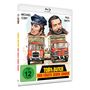 „Toby & Butch: Vier Fäuste geben Zunder“. Zwei Männer über zwei Lastwagen. FSK 12 Logo in Grün., Blu-ray Disc