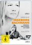 Text: "Sandra Hüller. Ingeborg Bachmann: Jemand, der einmal ich war. Ein Film von Regina Schilling."  
Frau schaut nachdenklich.
