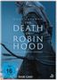 Texte: "HE WAS NO HERO", "HUGH JACKMAN", "THE DEATH OF ROBIN HOOD", "AB 18. JUNI IM KINO". Ein alter Mann mit Bogen., DVD