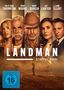 Darauf steht FSK 16, LANDMAN, Staffel Zwei. Gesichter von fünf Menschen sind abgebildet, darunter eine Landschaft mit Ölbohren., 4 DVDs