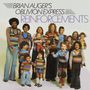 Text oben: "BRIAN AUGER'S OBLIVION EXPRESS REINFORCEMENTS". Gruppenfoto von fröhlichen Menschen und Kindern in bunter Kleidung., LP