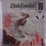 "Blind Guardian - The God Machine". Illustration eines düsteren, humanoiden Wesens mit Speer, umgeben von roten Flammen und Rauch., 2 LPs