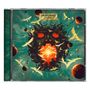 Ein CD-Cover mit der Aufschrift "GRAVEYARD FEVER", zeigt ein leuchtendes Gesicht im Raum mit fliegenden Objekten., CD