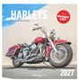 HARLEYS, Plus BUCKET LIST, 2027. Abgebildet ein rot glänzendes Motorrad, seitlich aufgenommen., Kalender