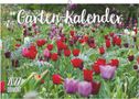 "Garten-Kalender", "2027", "DUMONT". Bunte Tulpenblumen in einem dichten Garten arrangiert.