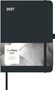 Text: "2027", "CoolDiary 2027", "One week-to-view Perfect for personal notes Keepsake pocket". Schwarzes Tagebuch mit Gummiband., Buch