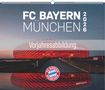Oben großer Text "FC BAYERN MÜNCHEN 2026", darunter "Vorjahresabbildung". Darunter ein Stadion bei Sonnenuntergang. Unten FC Bayern Logo.