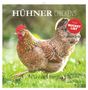 Text: "HÜHNER CHICKENS", "PLUS BUCKET LIST", "2027". Ein Huhn steht auf grünem Gras.