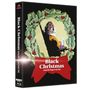 Aufschrift: "Black Christmas (Jessy-Die Treppe in den Tod)". Illustration: Frau mit Plastiktüte um den Kopf in einem Kranz.