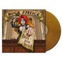 "ROCK JUSTICE", "You've been Served!" oben und mittig. Eine Illustration zeigt eine Frau mit Richterhammer. Goldene Vinyl-Schallplatte., LP