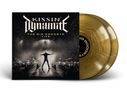 Albumcover "Kissin' Dynamite - The Big Goodbye Live", goldene Schallplatten, Künstler auf Bühne mit ausgestreckten Armen., 2 LPs