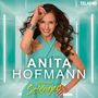 ANITA HOFMANN, VOLL AUF Schlager; Frau in türkisfarbenem Kleid, lächelt, mit lockigem Haar, moderne Umgebung., CD