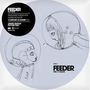 Text: "FEEDER REMASTERED B-SIDES AND RARITIES...," "FEEDER FEEL IT AGAIN." Illustration: Zwei Figuren in Helmen, seitlich., LP
