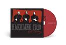 "Alkaline Trio - Good Mourning" steht auf einem CD-Cover. Drei Personen in Schwarz vor rotem Hintergrund., CD