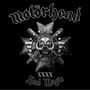„Motörhead“, „XXXX“, „Bad Magic“. Ein metallisches Logo zeigt einen stilisierten, furchterregenden Kriegerhelm mit Hauer., CD
