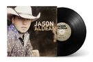 Texte: "JASON ALDEAN" auf dem Albumcover und Schallplattenetikett. Cowboyhut tragender Mann im halbnahen Porträt., LP