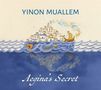 "Yinon Muallem" oben, "Aegina's Secret" unten. Illustration: Stadt auf Hügel, Wellen, Musikinstrumente, Schiff., CD