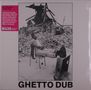 "Ghetto Dub" steht unter einem Bild, das einen Mann zeigt, der lässig vor einem Trümmerhaufen auf einem Stuhl sitzt., LP