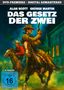 „Das Gesetz der Zwei“ steht groß oben. Zwei Cowboys reiten auf Pferden, einer zielt mit einer Pistole., DVD