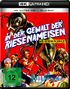 Text: "IN DER GEWALT DER RIESENAMEISEN", "DAS IST KEIN PICKNICK!", "4K ULTRA HD". Illustration: Rote Kulisse, riesige Ameisen.