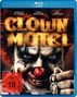 "Clown Motel" in großen Lampenschriftstil. FSK 18. Ein böse grinsender Clown mit roter Nase und blutigen Schlüsseln., Blu-ray Disc