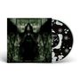 "Dimmu Borgir" und "Enthrone Darkness Triumphant" in grün vor einem düsteren, mystischen Design mit einer Gestalt., LP