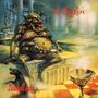 Roter Schriftzug oben, "Leviathan's Desire" unten. Ein Monster sitzt grinsend vor einer mystischen, fantasievollen Kulisse.