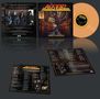 "Alcatrazz". Cover zeigt retro Schriftzug, elektrische Gitarre und orangefarbene Platte. Bandmitglieder abgebildet., LP