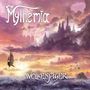 „Mythemia“ oben, „Wolkenjäger“ unten, im Hintergrund eine Burg und Wolken. Ein fliegendes Schiff links., CD