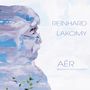 Texte: "REINHARD LAKOMY", "AËR", "electronic compositions". Malerische Darstellung einer Person in Blautönen., CD