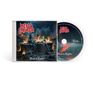 CD-Cover: "Metal Church" und "Dead to Rights". Skelett auf Thron, umgeben von Flammen., CD