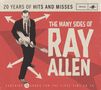 "20 YEARS OF HITS AND MISSES", "THE MANY SIDES OF RAY ALLEN". Ein Mann mit Gitarre, Pfeile im Hintergrund., CD
