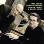 "Carl Loewe Lieder & Balladen, Roman Trekel & Daniel Heide." Zwei Männer lehnen sich über ein Klavier.