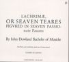 John Dowland (1562-1626): Lachrimae "Lachrimae Or Seaven Teares", CD