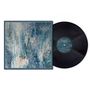 Oben steht „SUNN O)))“ und „PYROCLAST“. Links ein abstraktes, blau-weißes Gemälde, daneben eine schwarze Schallplatte., LP